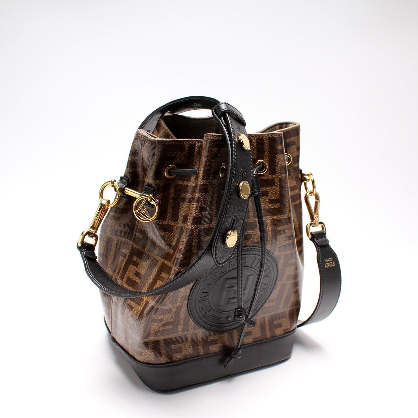 Fendi 8BT298 Grande Mon Tresor Bucket Glazed Zucca Bag