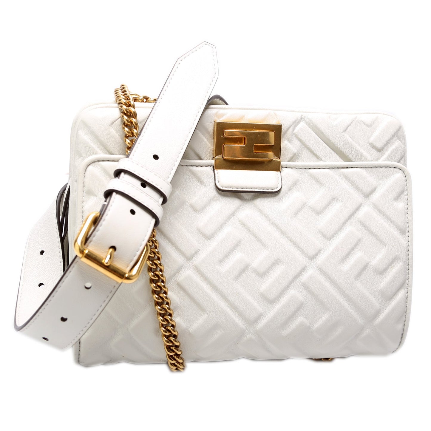 Fendi FF Leather Upside Down Belt 8BT305 Bag