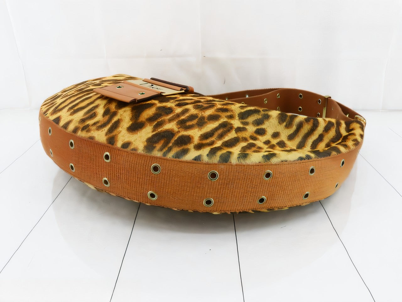 Dior Street Chic Hobo Leopard Print Pony-hair Calfskin