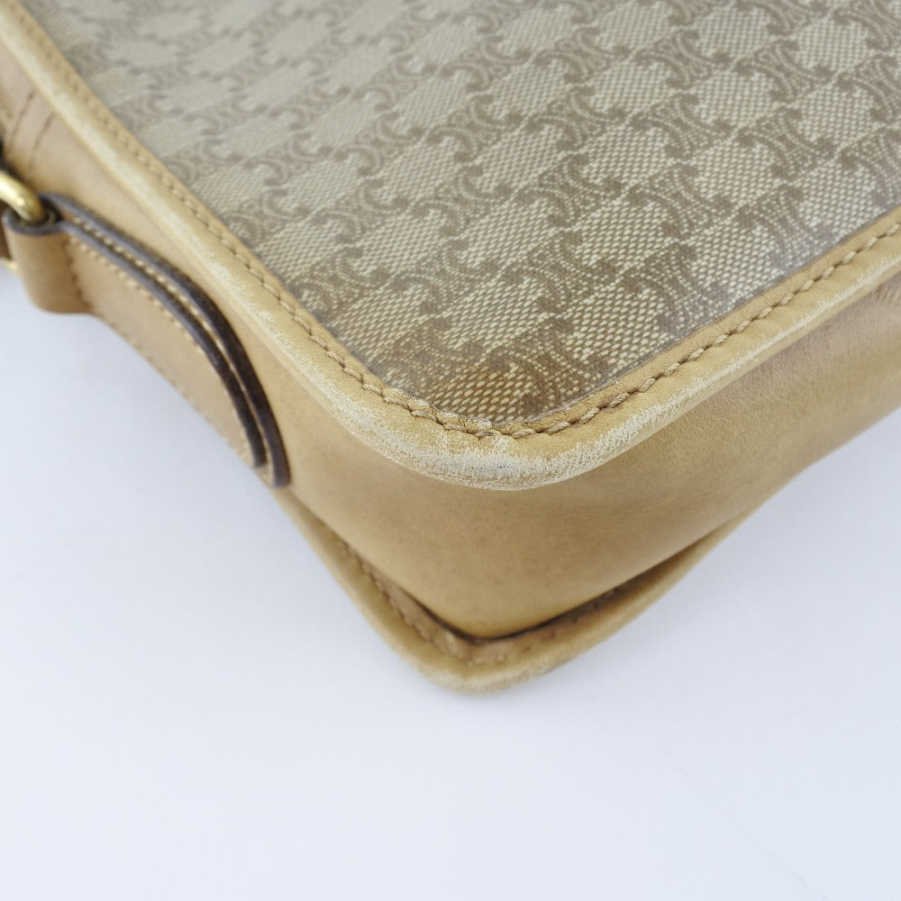 CELINE Shoulder Bag PVC Brown Macadam Women