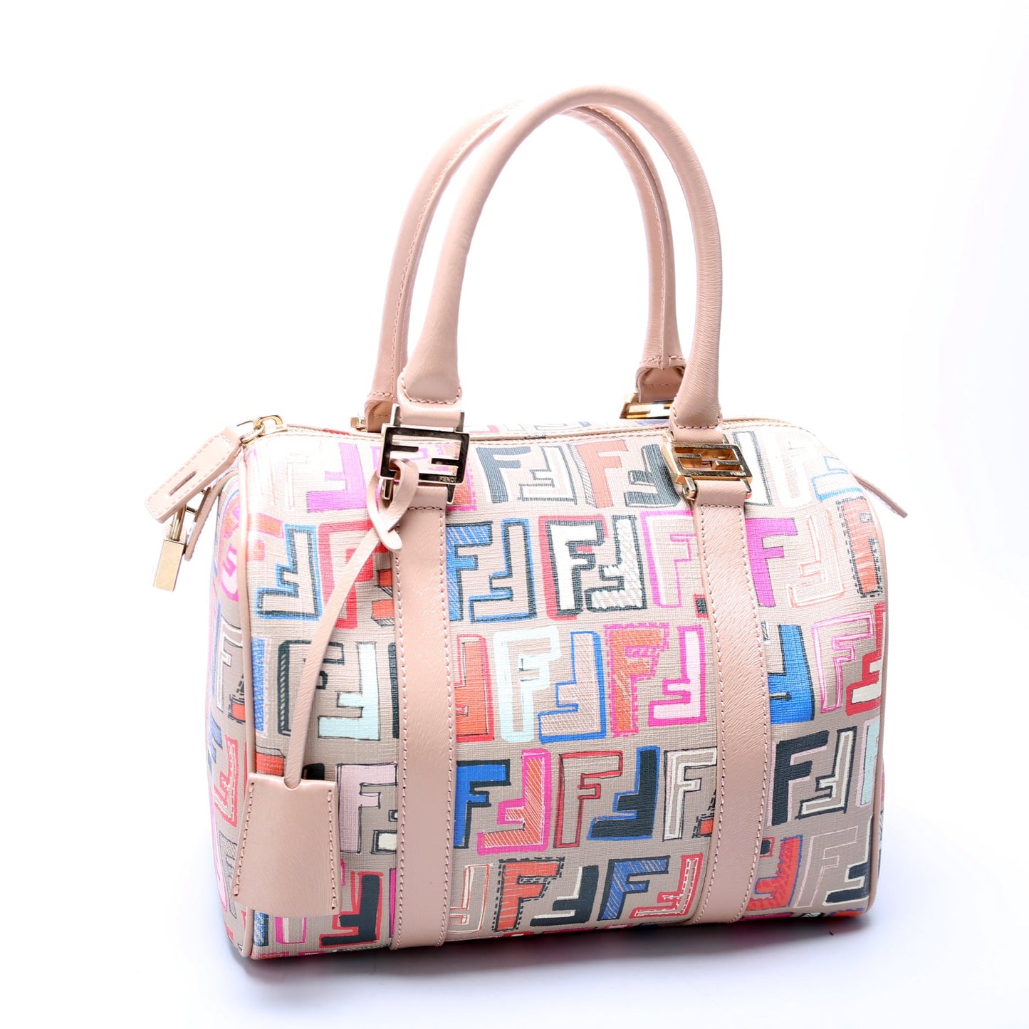 Fendi 8BL068 Zucca Boston Tan/Multicolor Bag