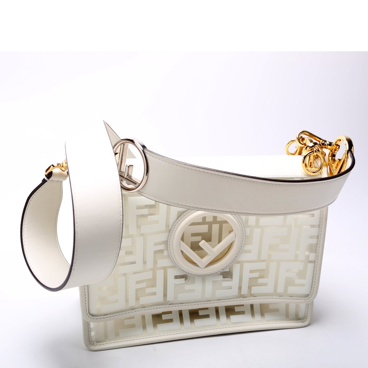 Fendi 8BT284 TPU FF F Is Kan I White Bag
