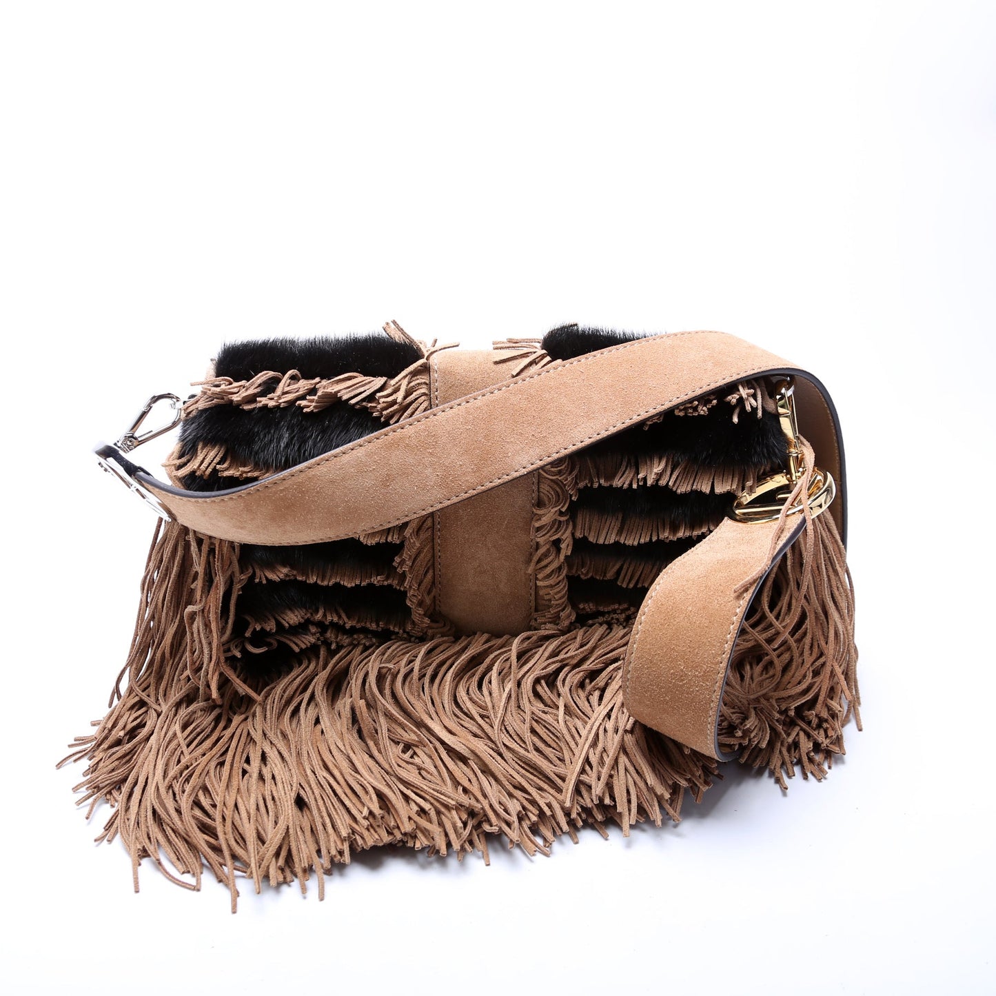 Fendi Baguette Fur/Suede Fringe Bag