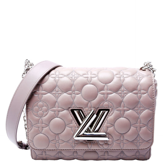 Louis Vuitton Twist MM Malletage Flower Lambskin Taupe