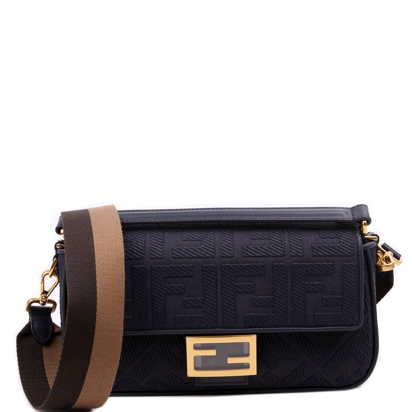 Fendi FF Jacquarduette Navy Bag