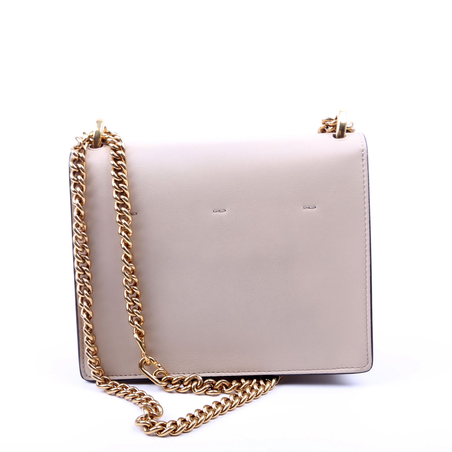 Fendi Kan U Small Shoulder Matte Leather Taupe Bag