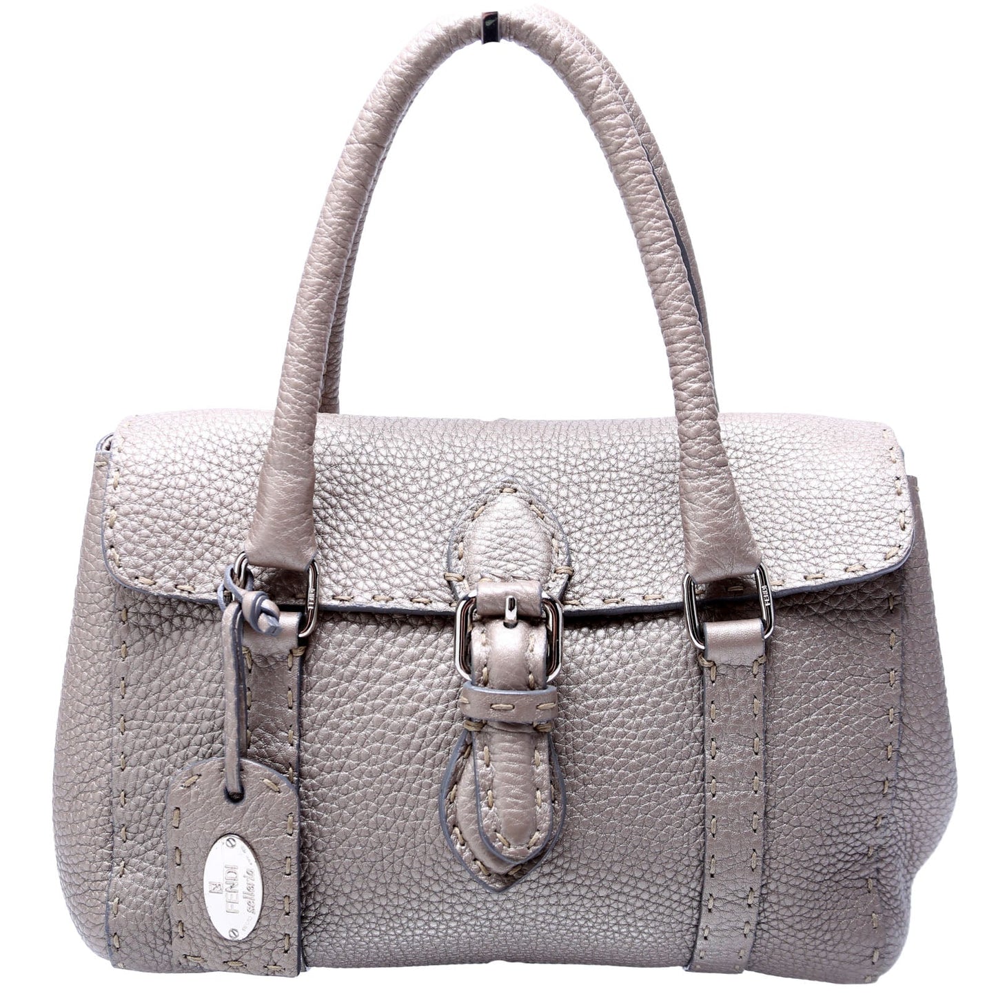 Fendi 8BR486 Selleria Mini Linda Handle Silver Bag