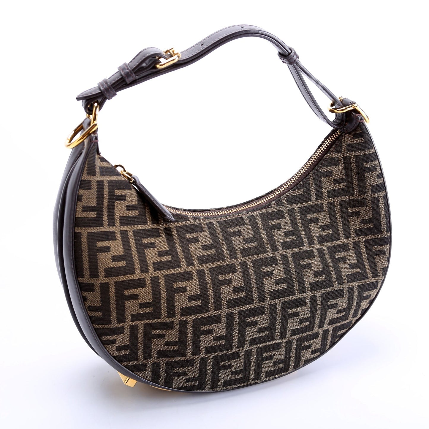 Fendi 8BR798graphy Small Zucca Hobo Brown Bag