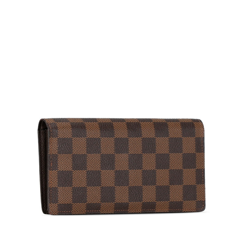 Louis Vuitton Damier Portefolio Sarah Long Wallet N61734 Brown PVC Leather Louis Vuitton Long Wallet