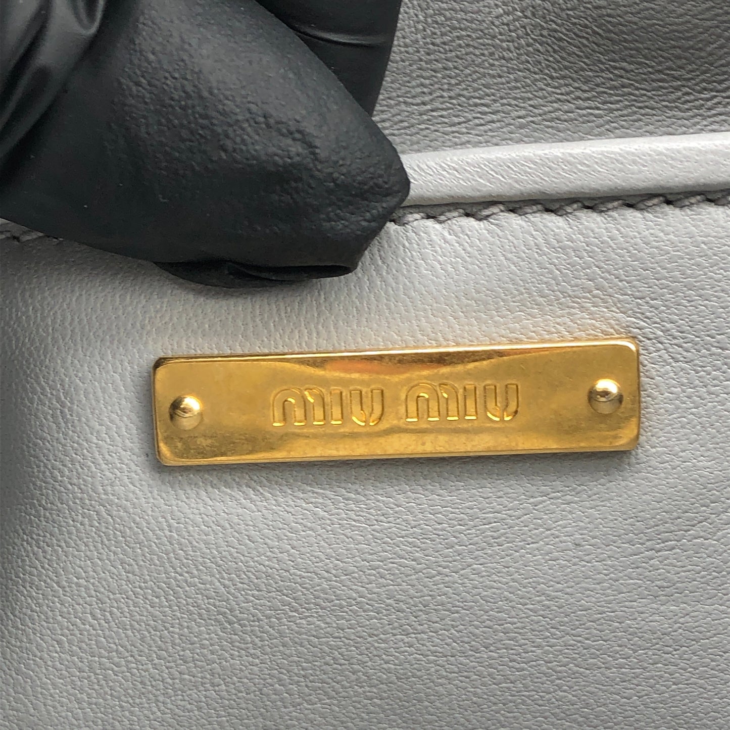 Miu Miu Grey Matelasse Leather Chain Clutch Shoulder Bag