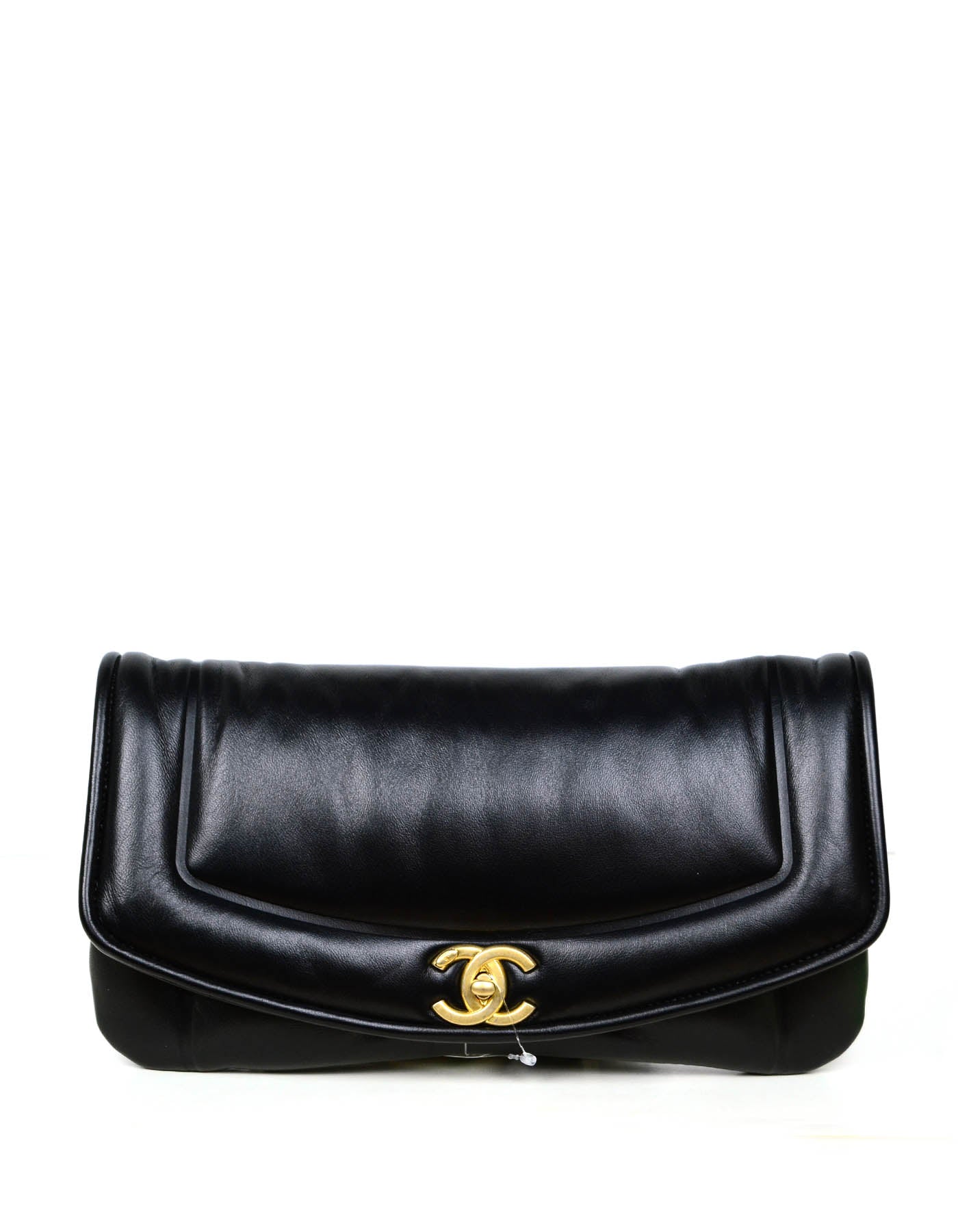 Chanel 2019 NWT Black Shiny Lambskin Clutch Bag - Rovelle Bags