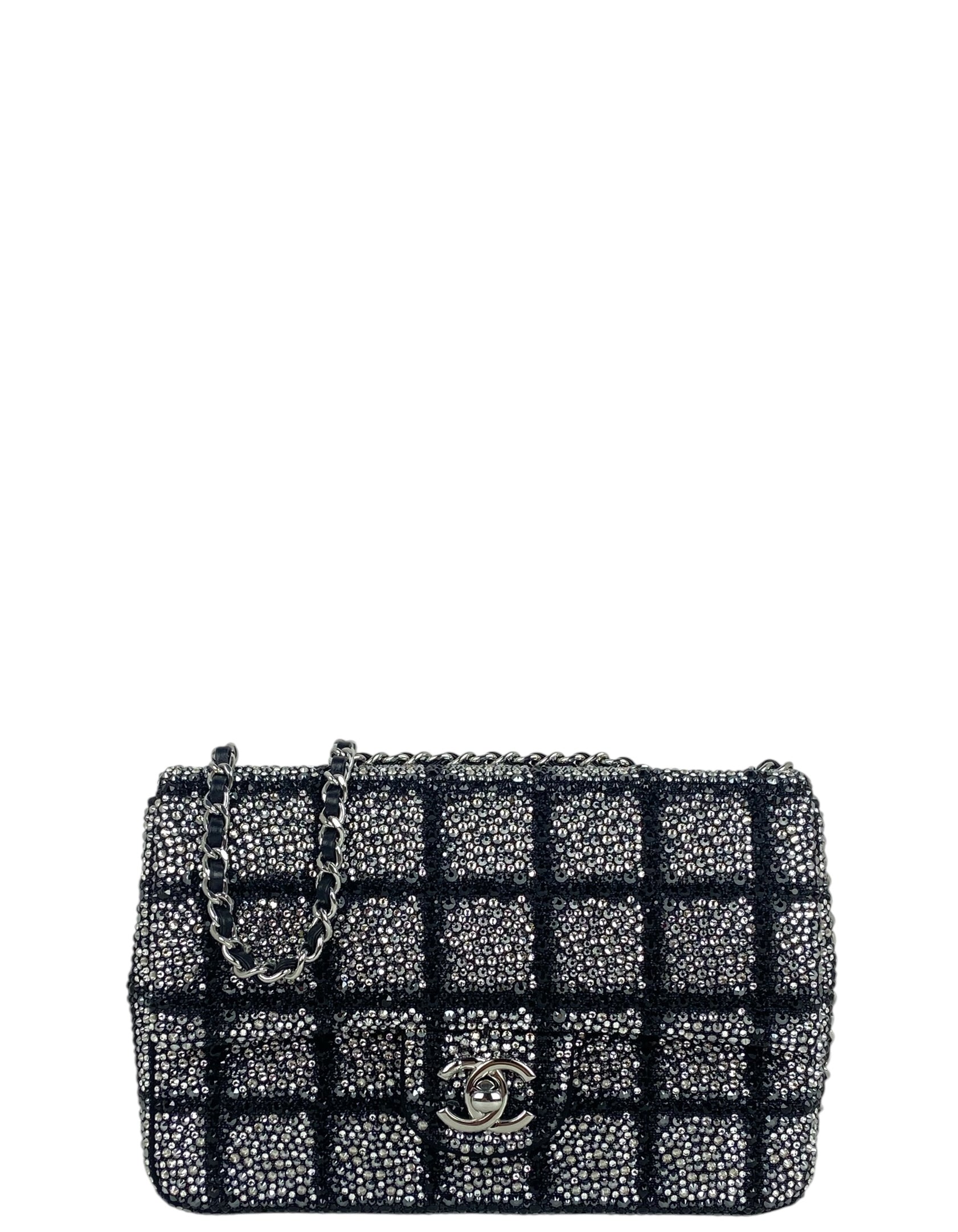 Chanel 2025 Black and Silver Strass Flap Bag - Rovelle Bags
