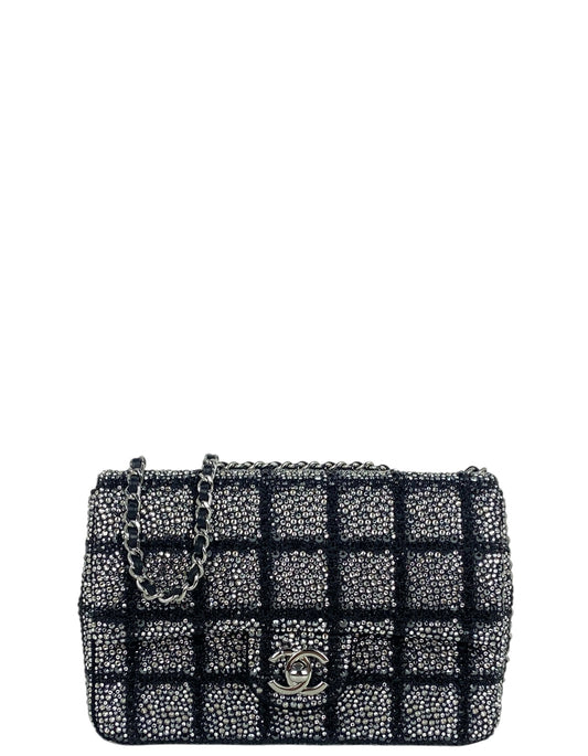 Chanel 2025 Black and Silver Strass Flap Bag - Rovelle Bags