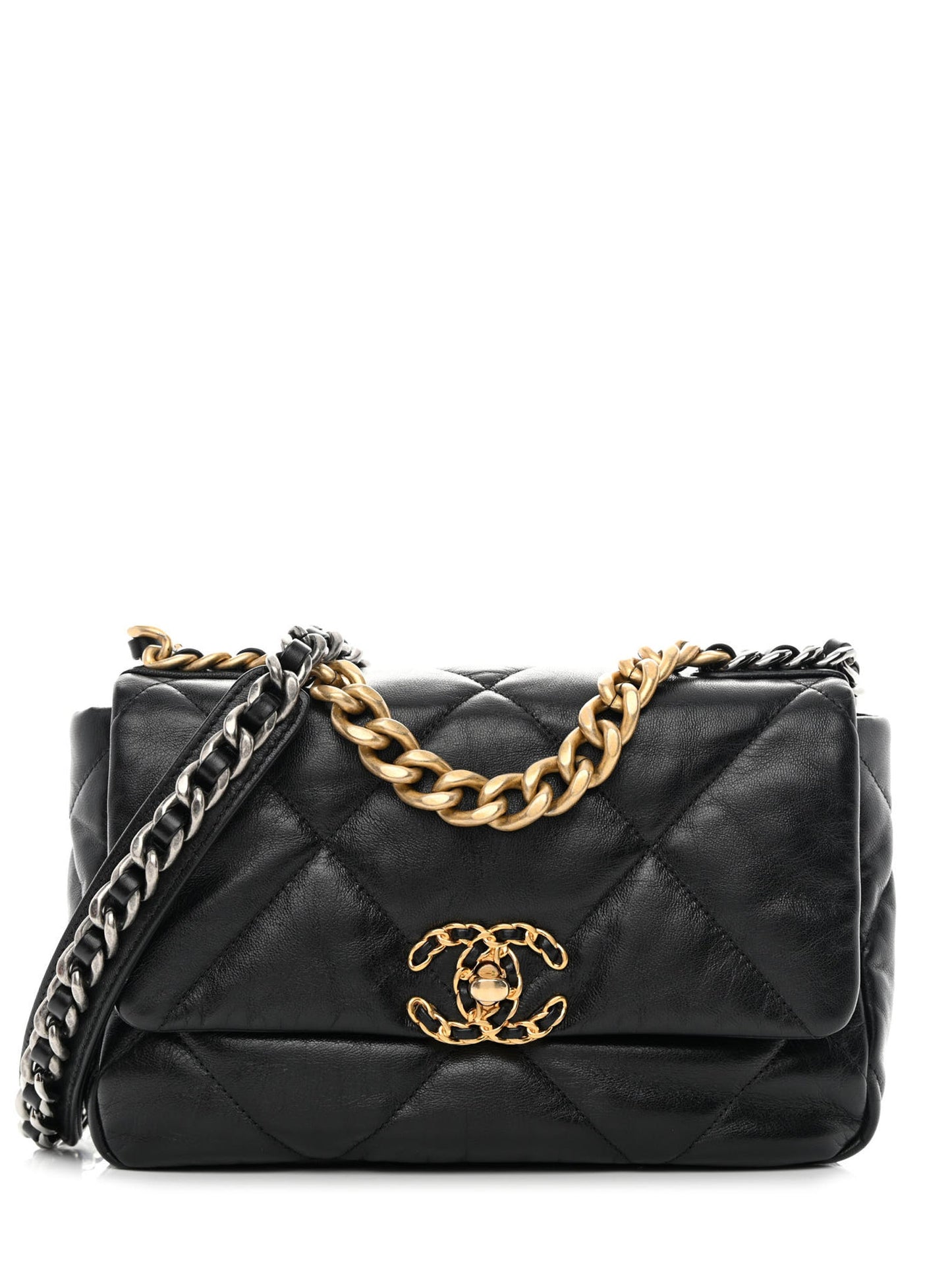 Chanel 2023 Black Lambskin Quilted Medium Handbag - Rovelle Bags