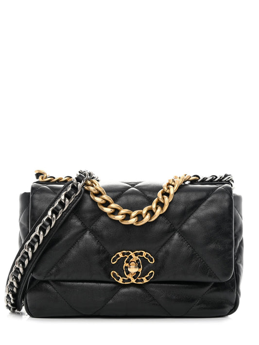 Chanel 2023 Black Lambskin Quilted Medium Handbag - Rovelle Bags