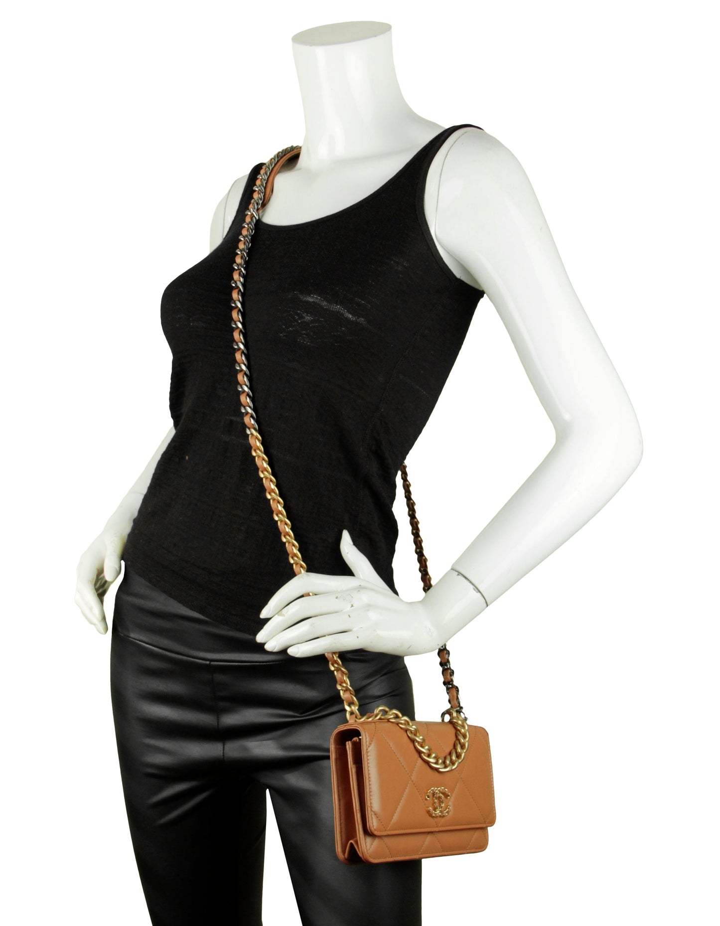 Chanel Brown Quilted 19 WOC Crossbody Crossbody Bag - Rovelle Bags