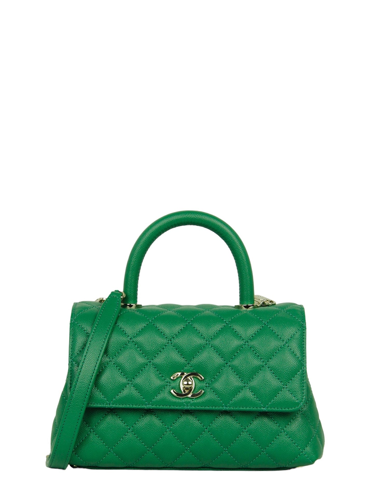Chanel 2024 Green Caviar Mini Coco Flap Bag - Rovelle Bags