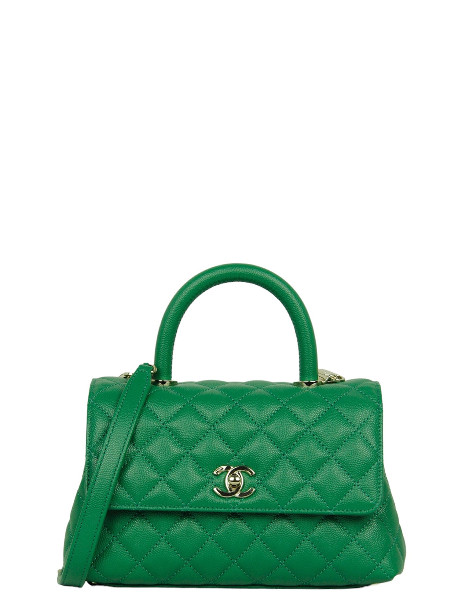 Chanel 2024 Green Caviar Mini Coco Flap Bag - Rovelle Bags