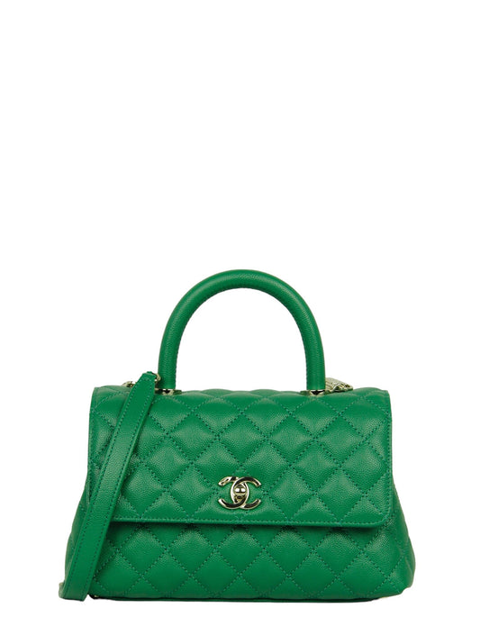 Chanel 2024 Green Caviar Mini Coco Flap Bag - Rovelle Bags