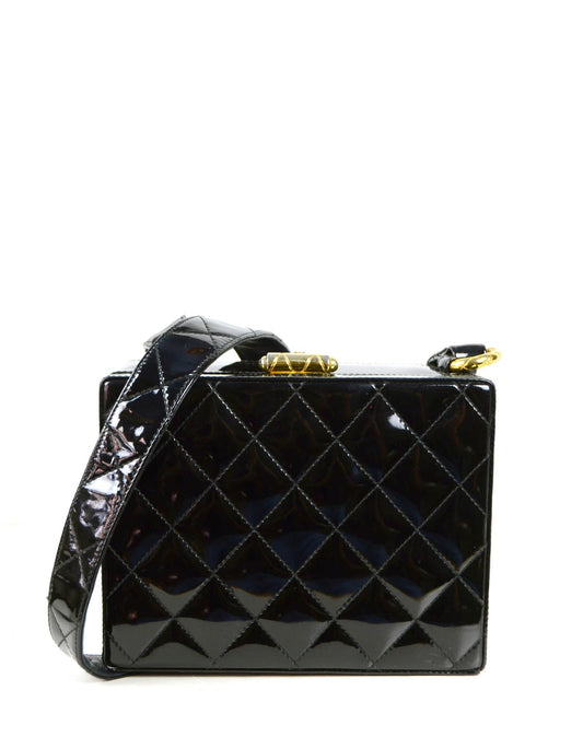 Chanel Black Patent Hardcase Shoulder/Crossbody Shoulder Bag - Rovelle Bags