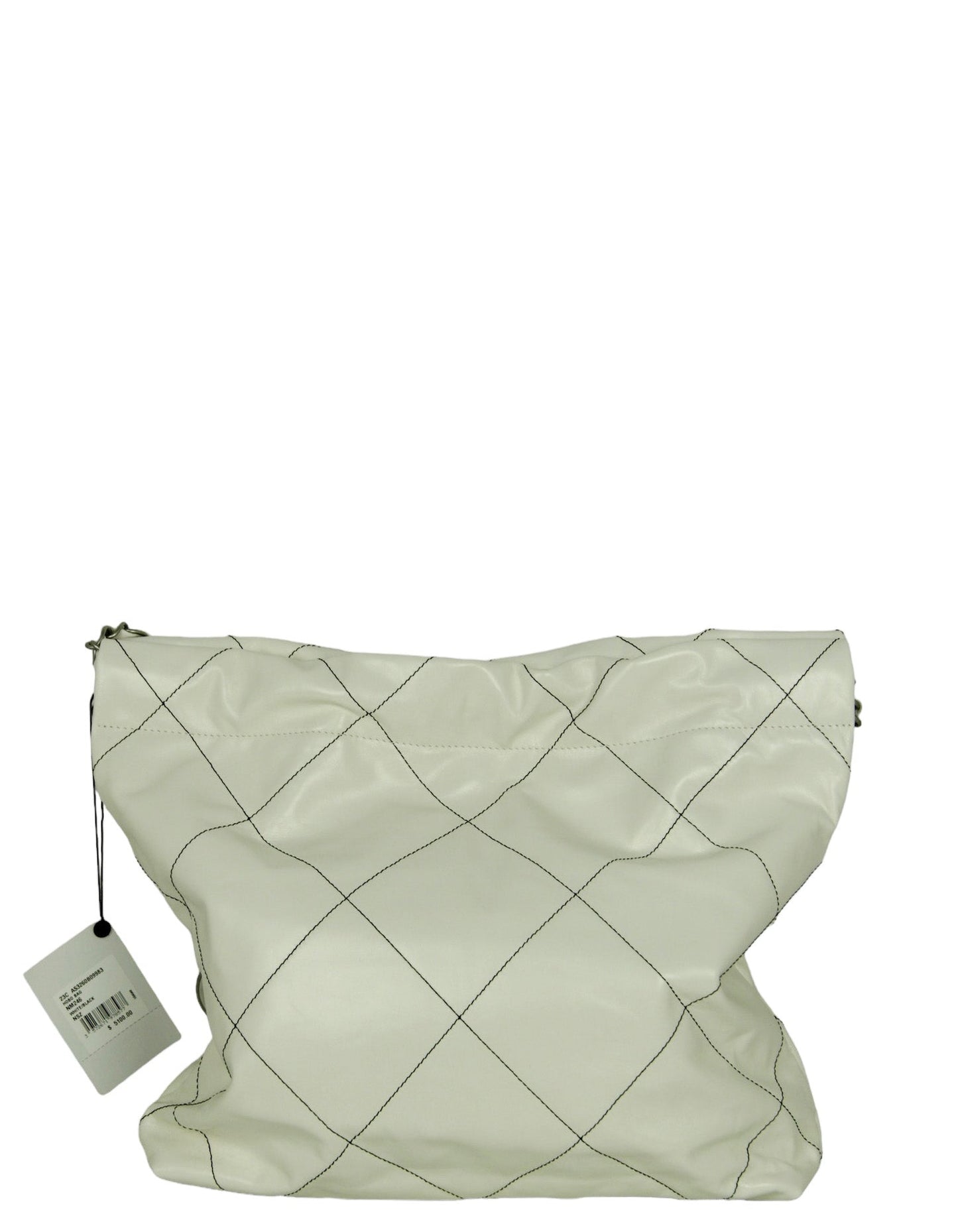 Chanel White Leather Quilted Chanel 22 Tote Bag - Rovelle Bags