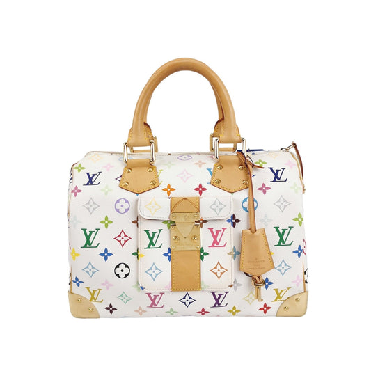 Louis Vuitton x Takashi Murakami Speedy 30 Lock White Multicolor