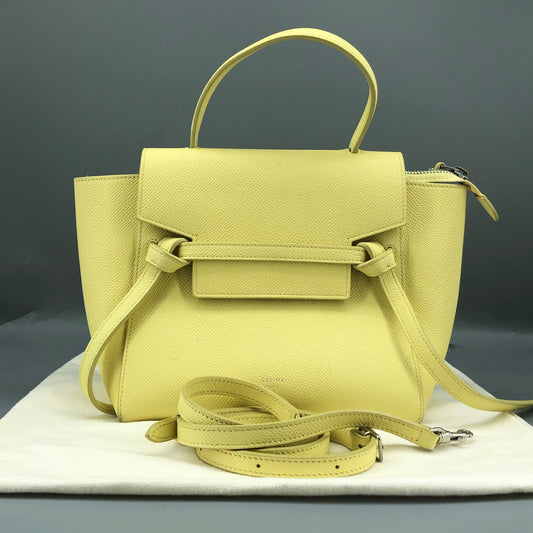 Celine Nano Belt Bag Leather Handbag Light Yellow