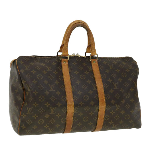 Louis Vuitton Brown Canvas Keepall 45 travel bag