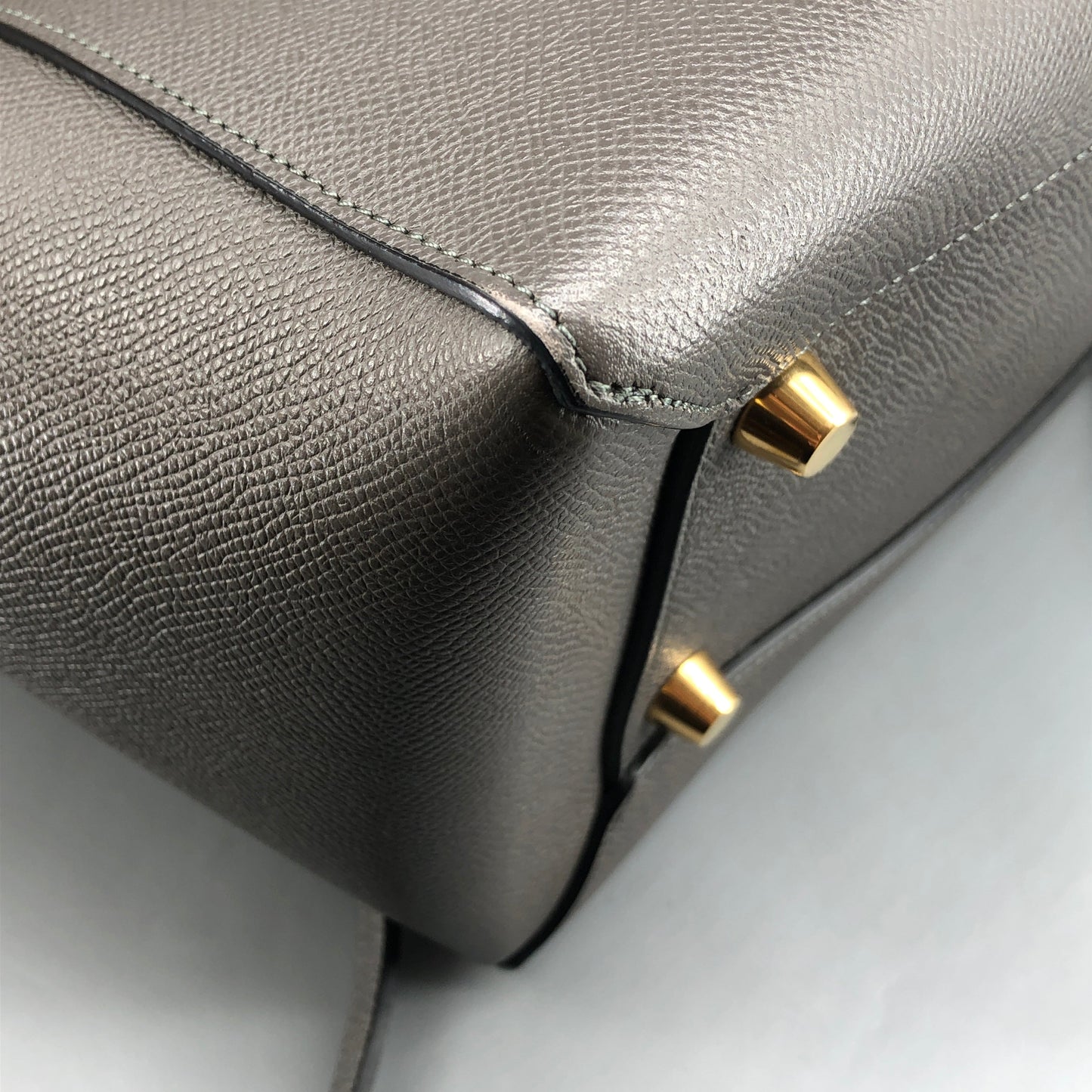 Celine Mini Belt Bag Grey Grained Leather Handbag
