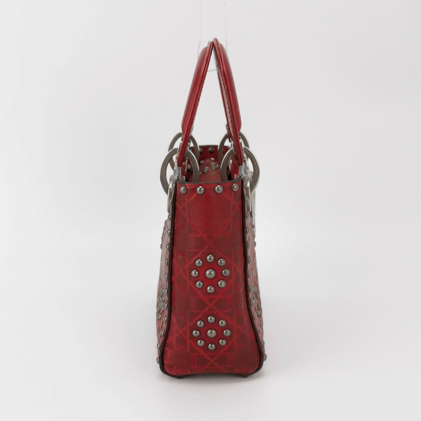 Lady Dior Mini Red Studded Flower Bag 2017 Dior Cruise Collection