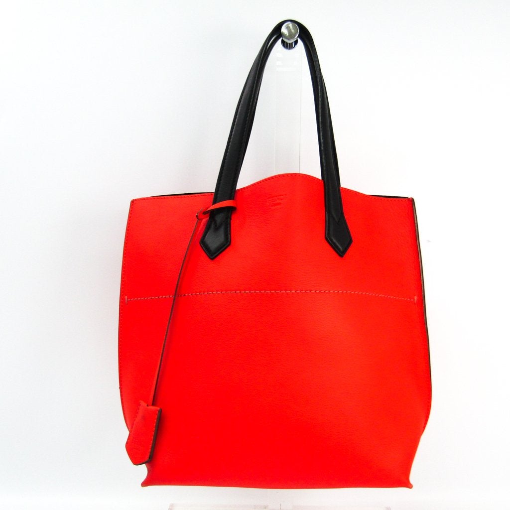 Fendi Red Leather All In Small Shopping Tote ( )