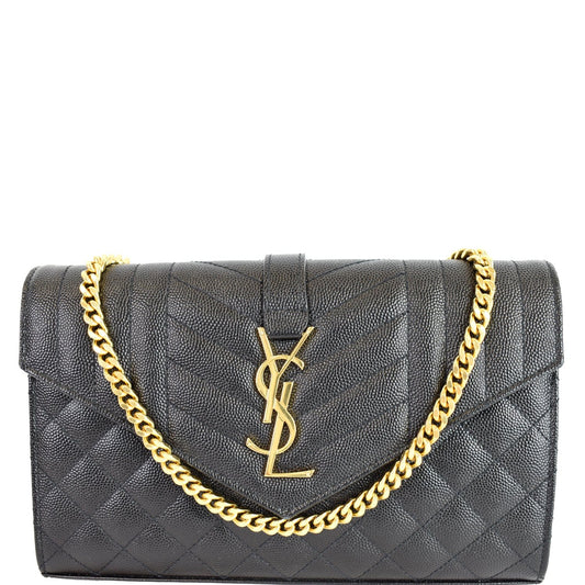 Saint Laurent Envelope Leather Black Shoulder Bag Style 3