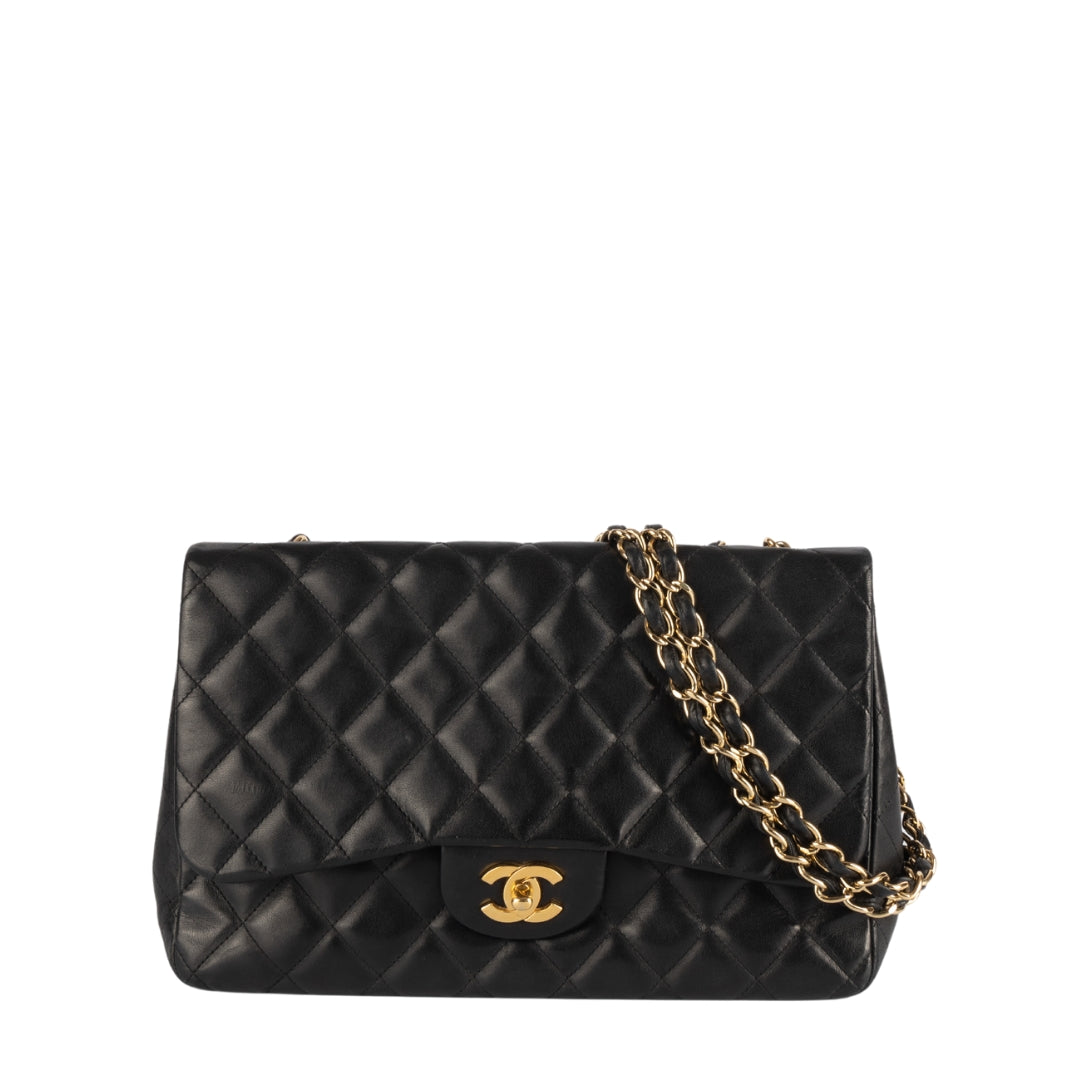 Chanel Black Quilted Leather Maxi Classic Shoulder Bag - Rovelle Bags