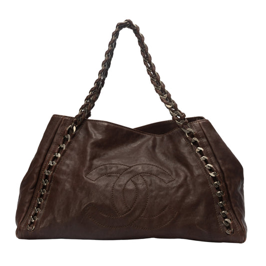 Chanel Dark Brown Caviar Leather Modern Tote Bag - Rovelle Bags