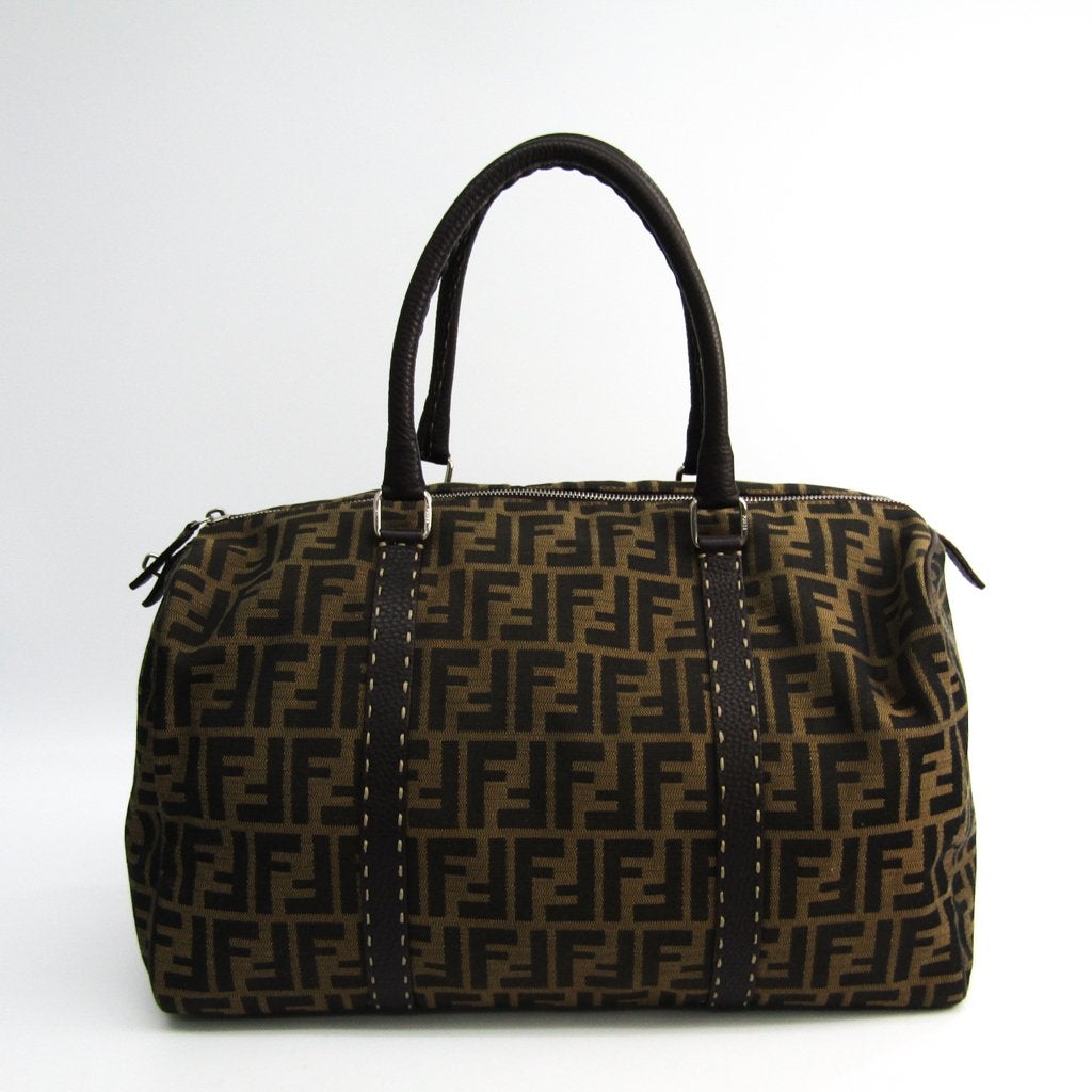 Fendi Brown Zucca Boston Bag