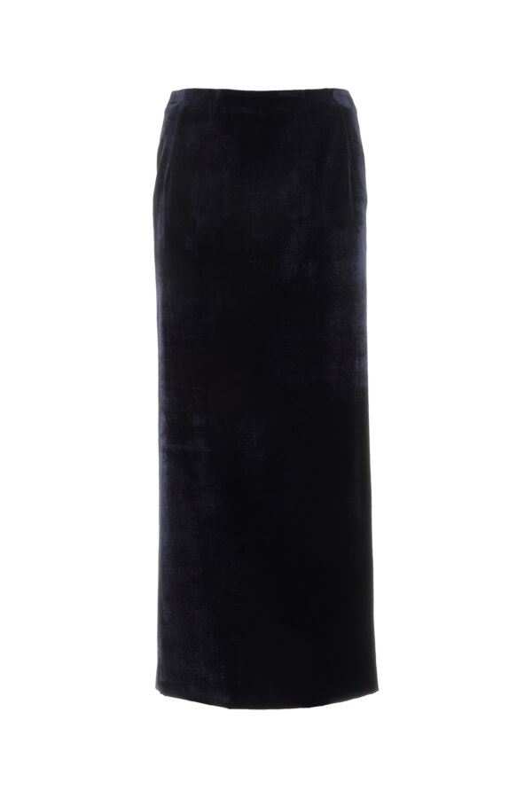 Fendi Woman Dark Blue Velvet Skirt