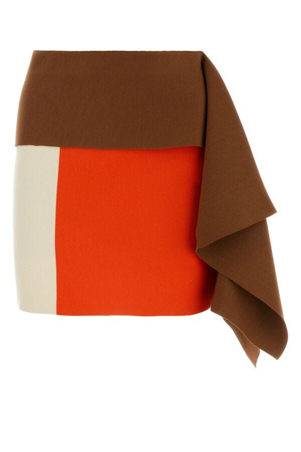 Fendi Woman Multicolor Wool Mini Skirt