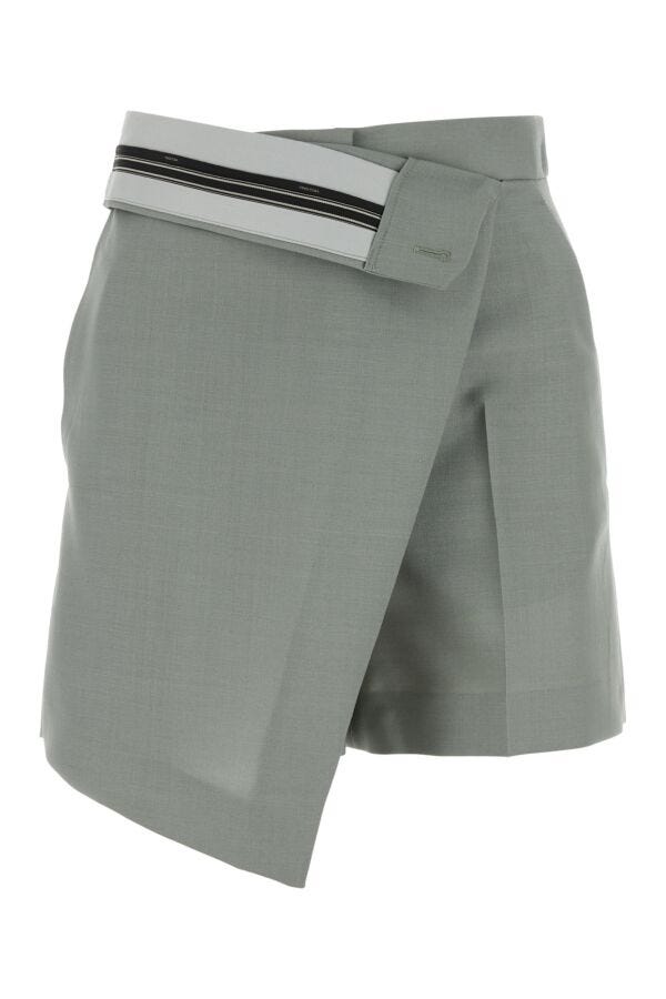 Fendi Woman Grey Mohair Blend Shorts