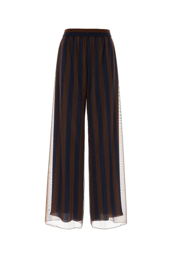Fendi Woman Printed Silk Palazzo Pant