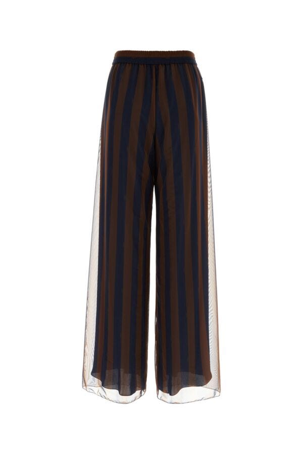 Fendi Woman Printed Silk Palazzo Pant