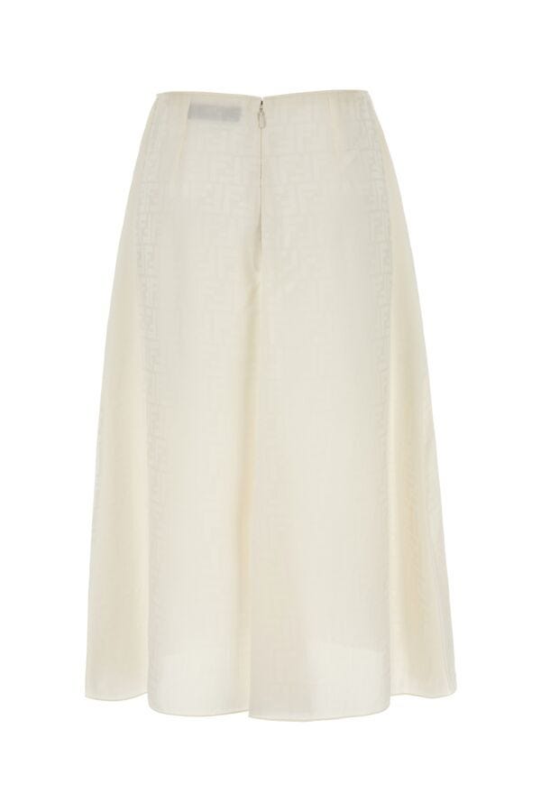 Fendi Woman Ivory Silk Skirt