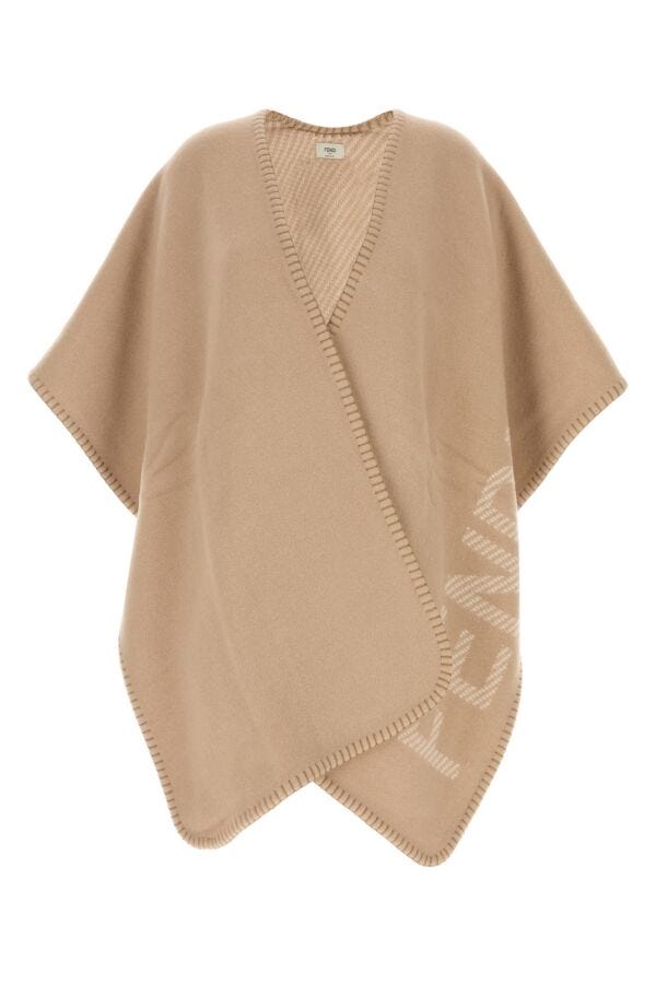 Fendi Woman Antiqued Pink Wool Blend Cape