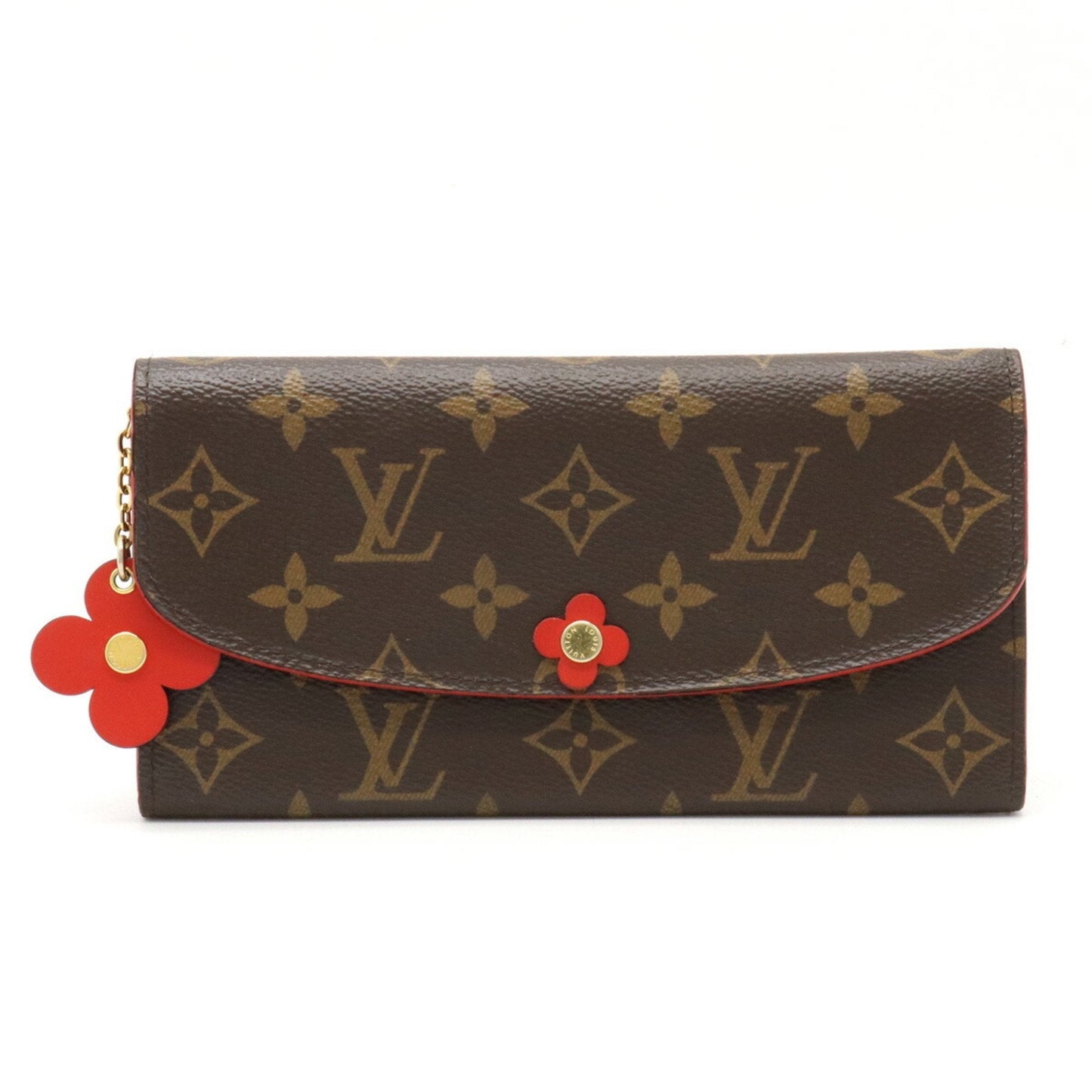 LOUIS VUITTON Monogram Portefeuille Emily Flower Motif Bifold Long Wallet Poppy Red M62941