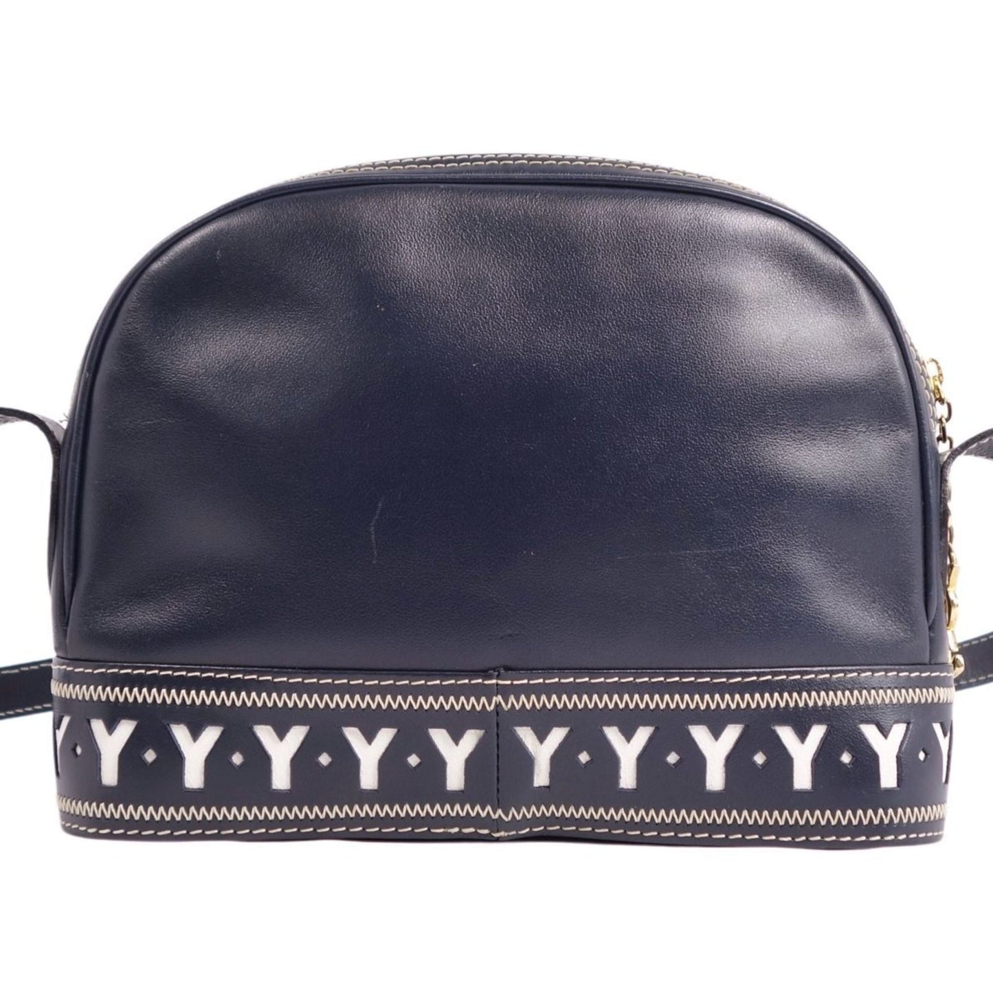 Yves Saint Laurent Charm Shoulder Bag in Navy Leather