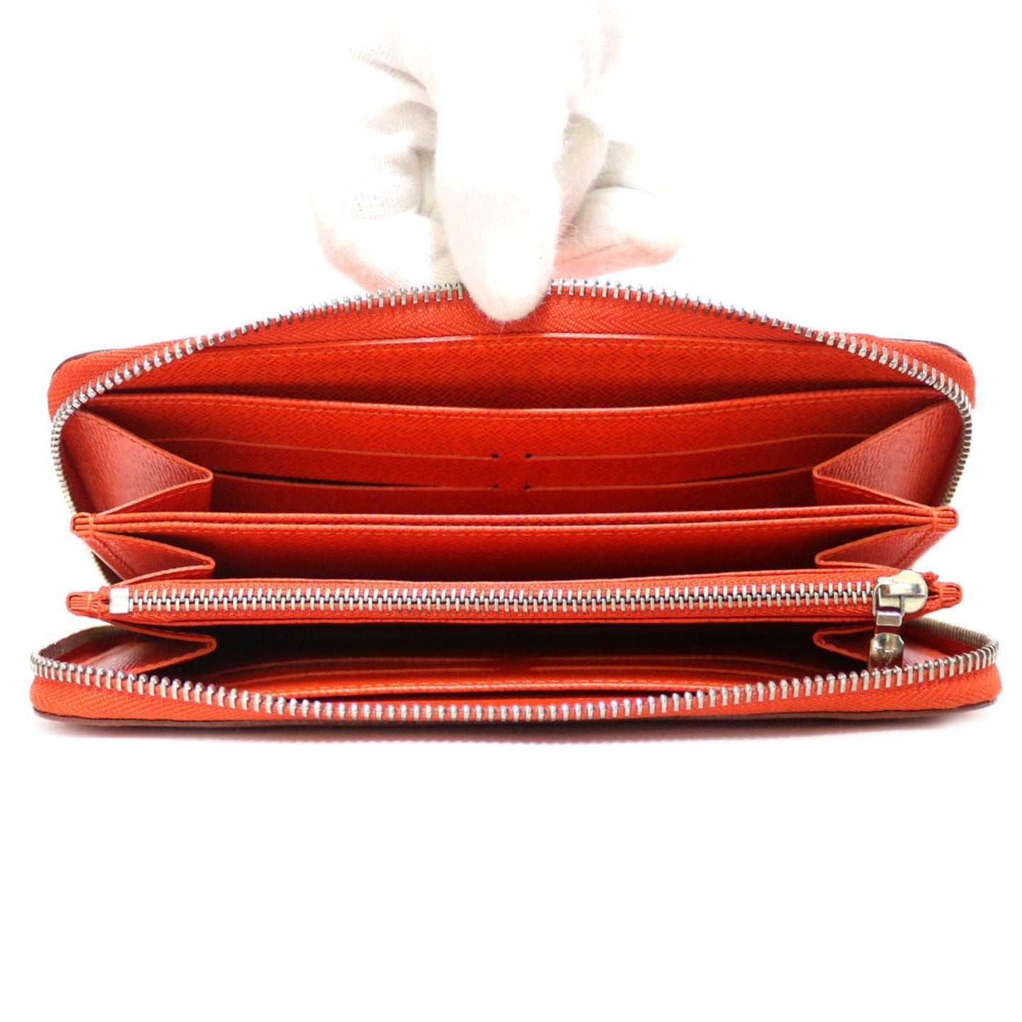 Louis Vuitton Long Wallet Epi Zippy M60310 Orange Pimon Women's Men's Leather