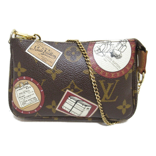 LOUIS VUITTON Mini Pochette Accessoires Accessory Pouch Brown PVC coated canvas Monogram patch M95804