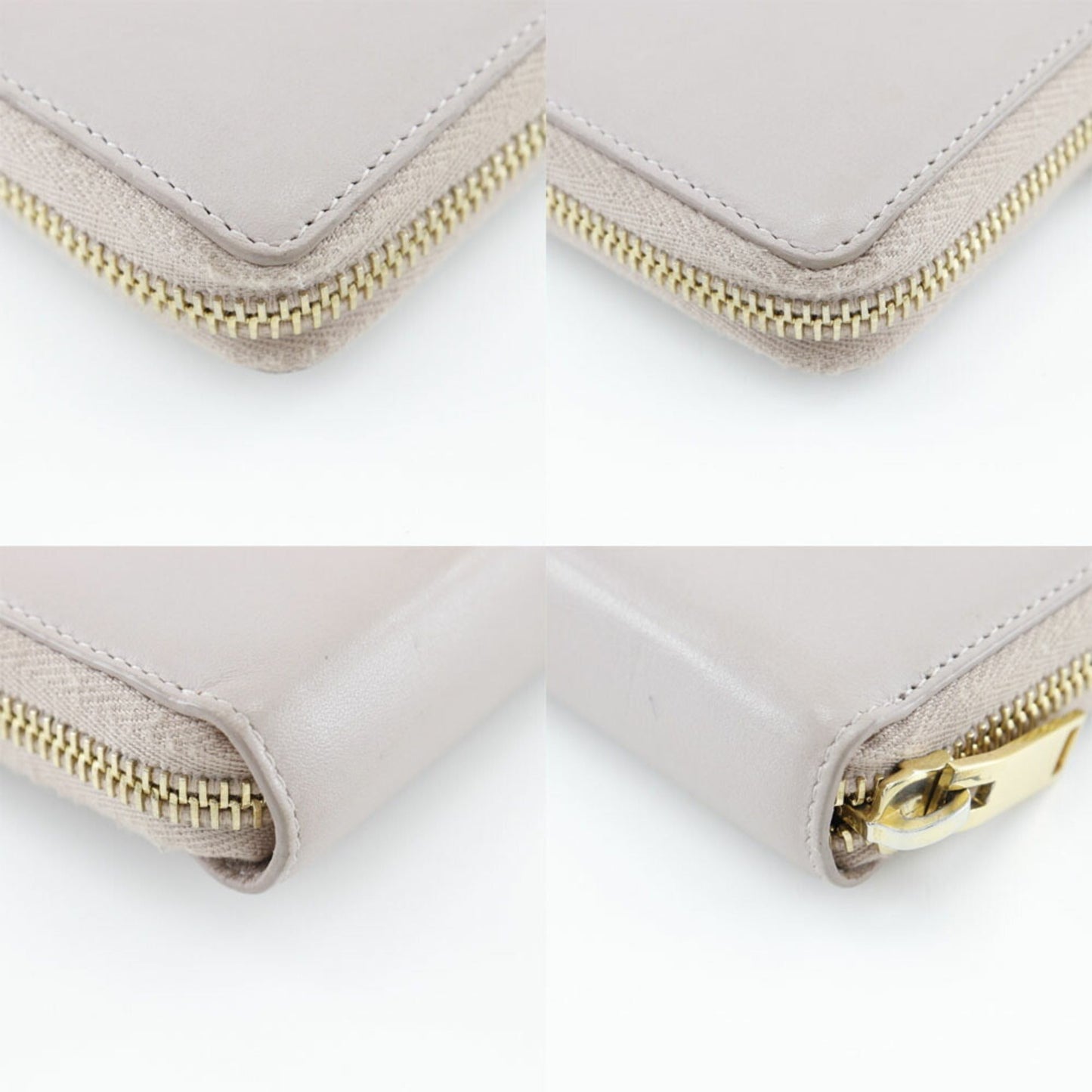 Yves Saint Laurent Long Wallet in Beige Leather