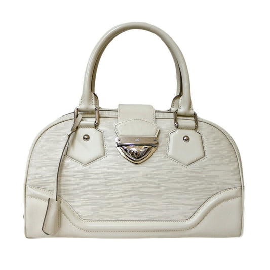 LOUIS VUITTON Bowling Montaigne GM Epi Shoulder Bag Leather M5931J White Ladies