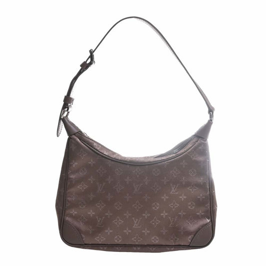 LOUIS VUITTON Monogram Satin Little Boulogne Handbag M92143 Brown Women's