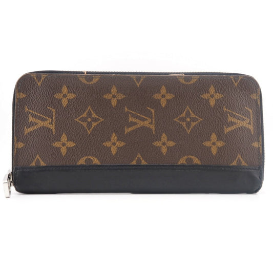 LOUIS VUITTON M60109 Vertical Zippy Wallet Monogram Macassar Long Brown Ladies